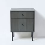 4x Ladekast met 2 laden – 43 x 33 x 54.5 cm – Hout – Donkergrijs VIDI,